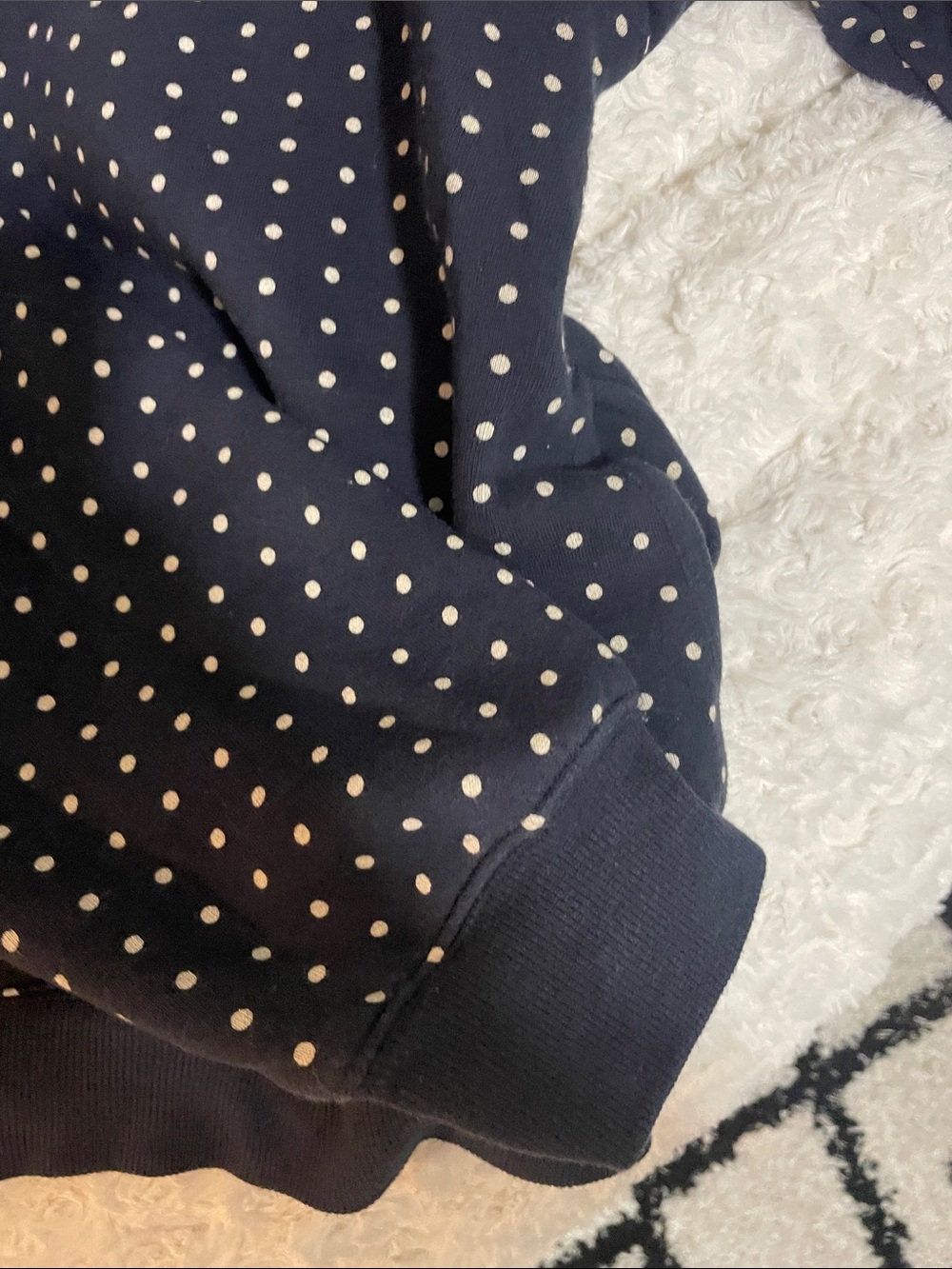 Wild Fable Navy Polka Dot Off-The-Shoulder Sweatshirt | XXL - Picture 5 of 8